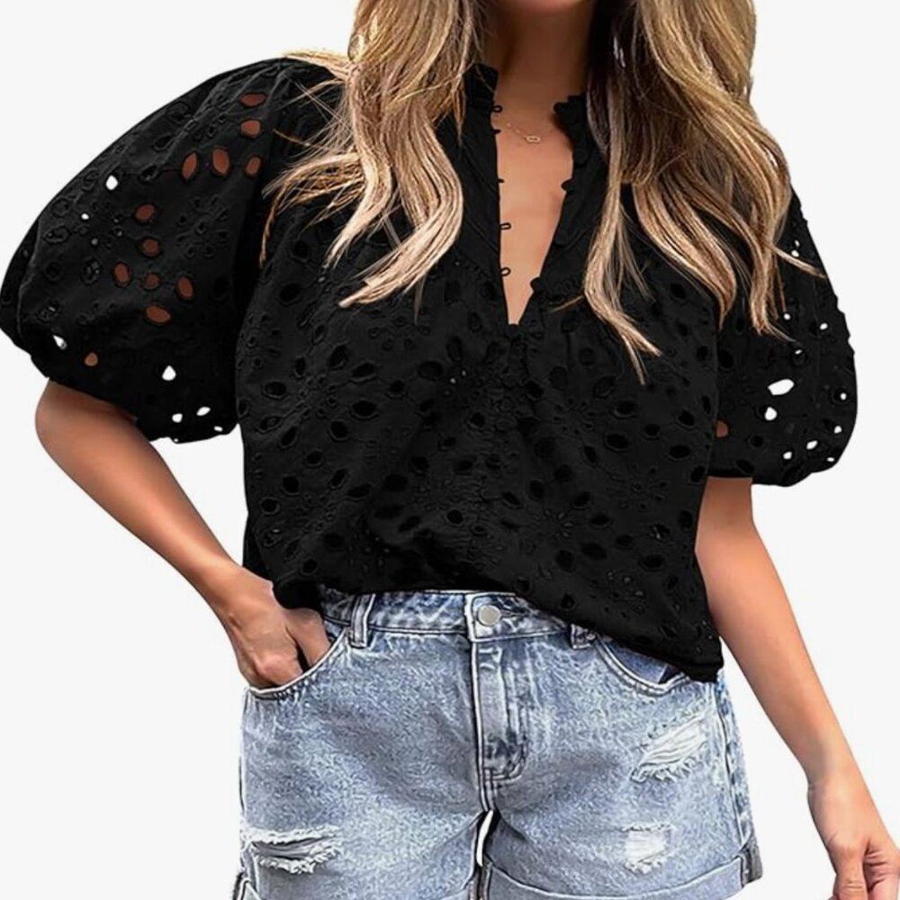 NWT PrettyGarden Eyelet Blouse XXL